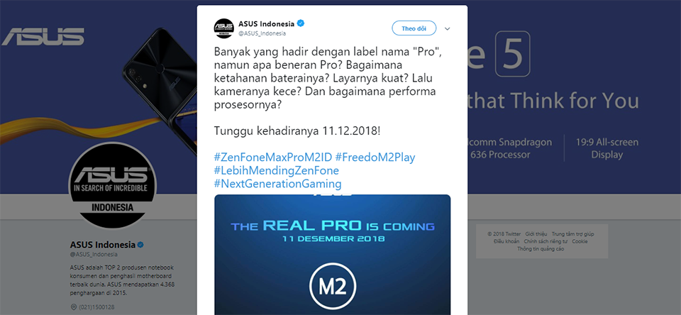 ASUS ZenFone Max Pro M2 lộ thông tin ASUS ZenFone Max Pro M2 lộ thông tin