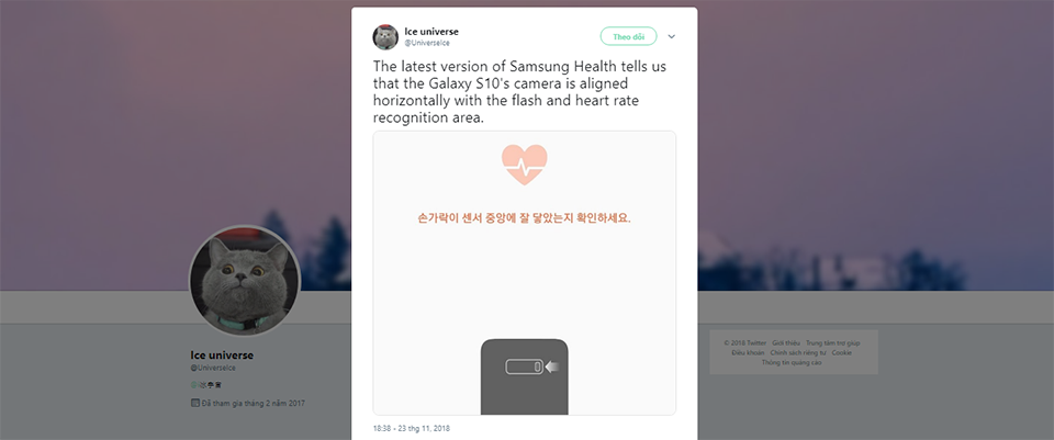 Galaxy S10 có thiết lập camera ngang Galaxy S10 có thiết lập camera ngang