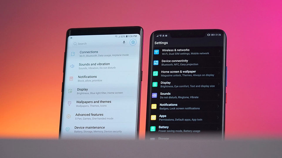 Mate 20 Pro vs Galaxy Note 9