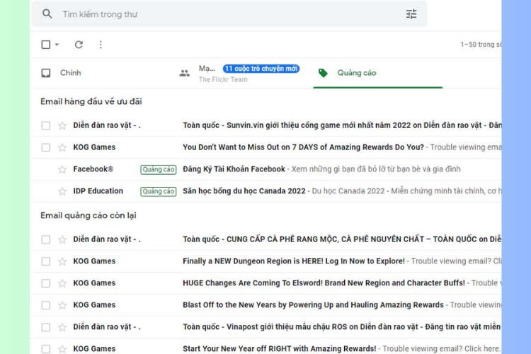 Cách xóa tất cả thư trong Gmail