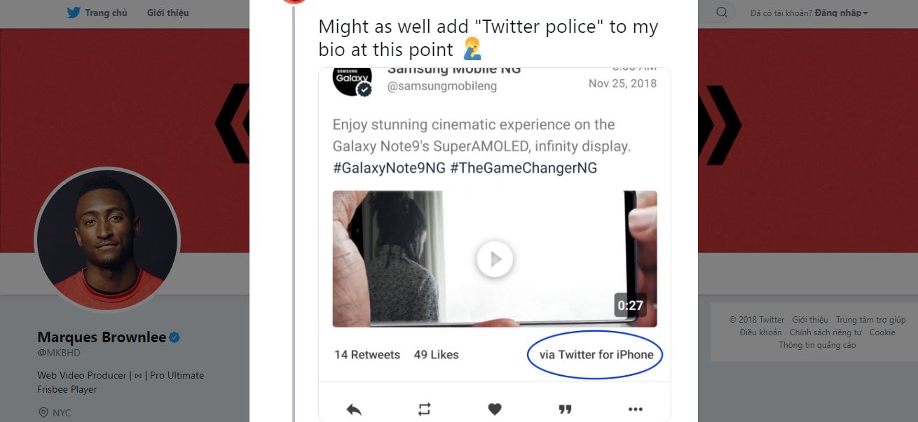 Thật bất ngờ: Samsung quảng cáo Galaxy Note 9 bằng… iPhone