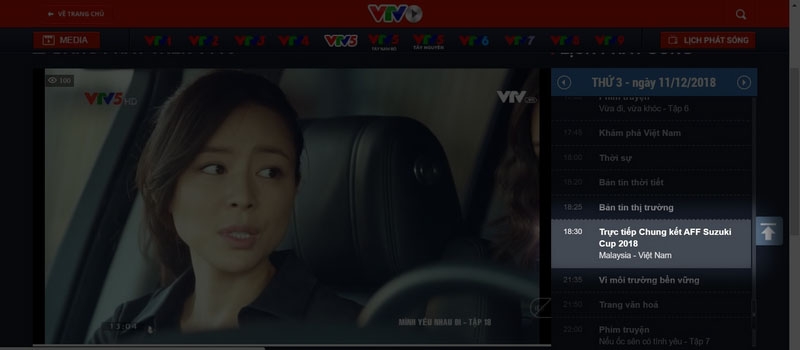 Xem trực tuyến qua VTV5