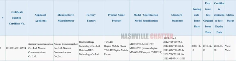 Xiaomi Redmi 7 đạt chứng nhận 3C (ảnh 1) Xiaomi Redmi 7 đạt chứng nhận 3C (ảnh 1)