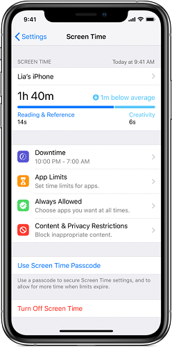 Cài đặt thời gian sử dụng, giờ cho phép và giới hạn sử dụng trên iPhone (ảnh 2) Cài đặt thời gian sử dụng, giờ cho phép và giới hạn sử dụng trên iPhone (ảnh 2)