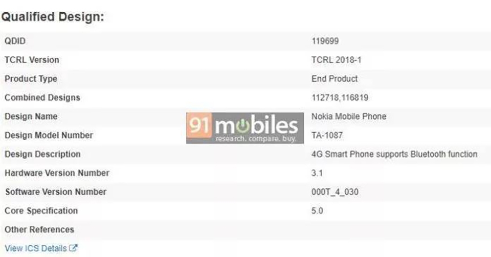Nokia 9 PureView đạt chứng nhận Bluetooth (ảnh 2) Nokia 9 PureView đạt chứng nhận Bluetooth (ảnh 2)