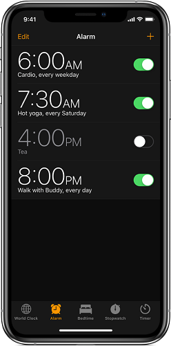 Cài đặt báo thức và giờ đi ngủ trên iPhone (ảnh 1)