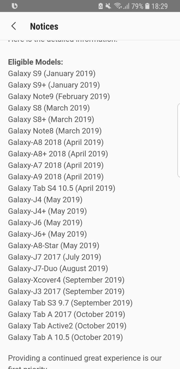 Samsung công bố lịch cập nhật Android Pie