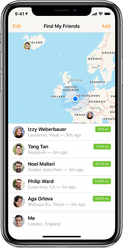 Định vị gia đình và bạn bè từ iPhone của bạn