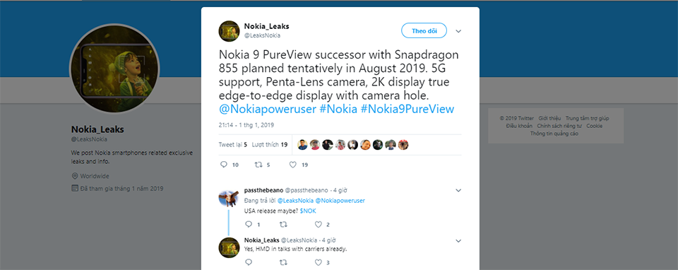 Rò rỉ thông tin phiên bản kế nhiệm Nokia 9 Rò rỉ thông tin phiên bản kế nhiệm Nokia 9