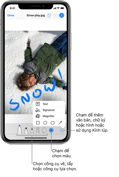Làm việc với tệp đính kèm email trên iPhone