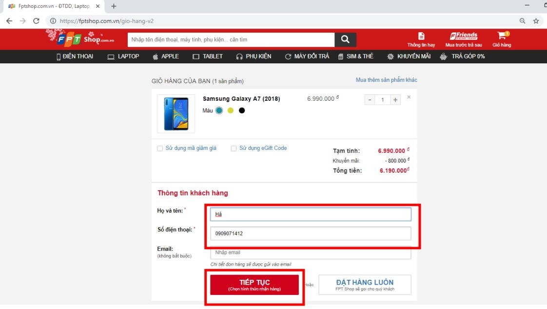 Huướng dẫn thanh toán fptshop bằng zalopay 34