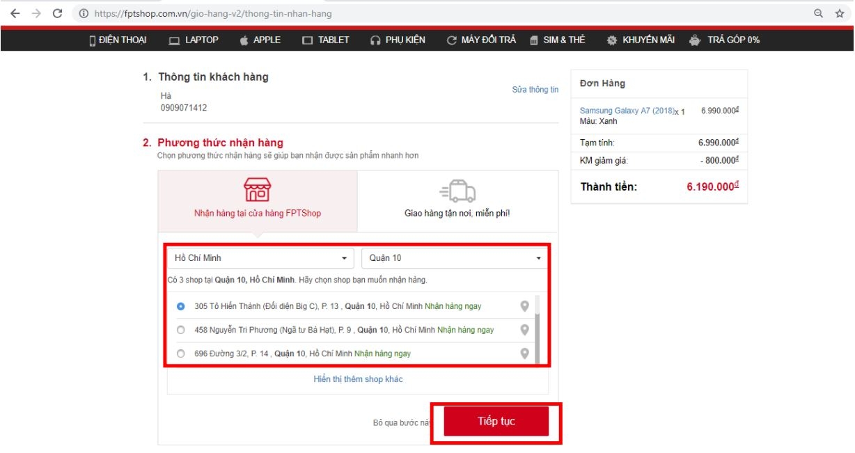 Huướng dẫn thanh toán fptshop bằng zalopay 8