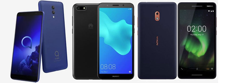 Alcatel 1x 2019, Nokia 2.1 và Huawei Y5 Lite