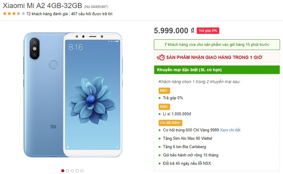 Xiaomi Mi A2: Chiến game “phà phà”, xóa tan giật lag! (ảnh 7) Xiaomi Mi A2: Chiến game “phà phà”, xóa tan giật lag! (ảnh 7)
