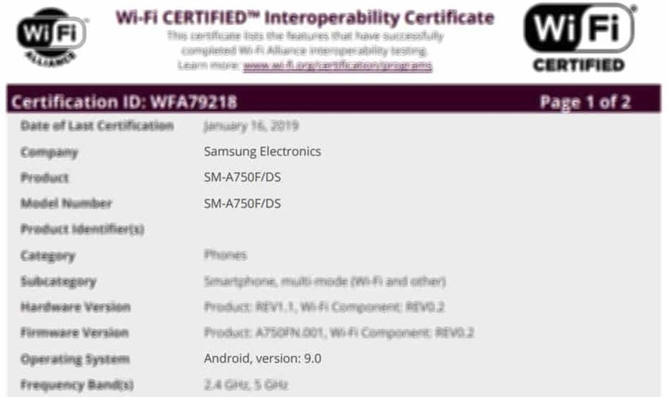 Samsung đang thử nghiệm Android Pie trên Galaxy A7 2018
