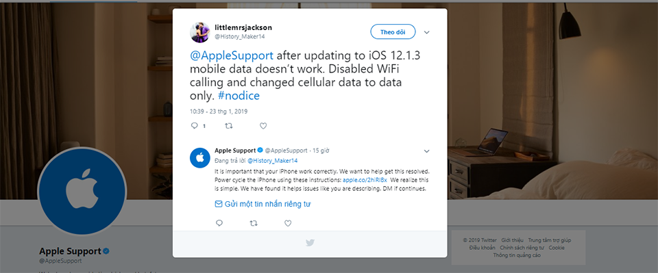 iOS 12.1.3 gây mất kết nối dữ liệu một số iPhone iOS 12.1.3 gây mất kết nối dữ liệu một số iPhone