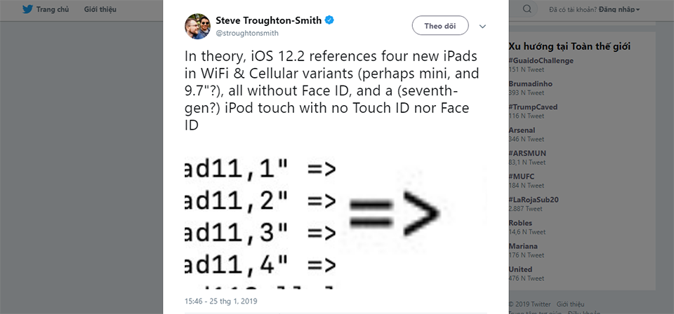 iOS 12.2 tiết lộ thông tin iPad và iPod mới