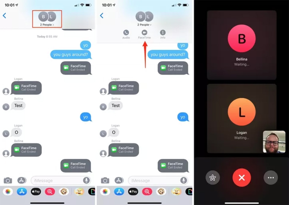 Sử dụng ứng dụng tin nhắn tròn Facetime Sử dụng ứng dụng tin nhắn tròn Facetime