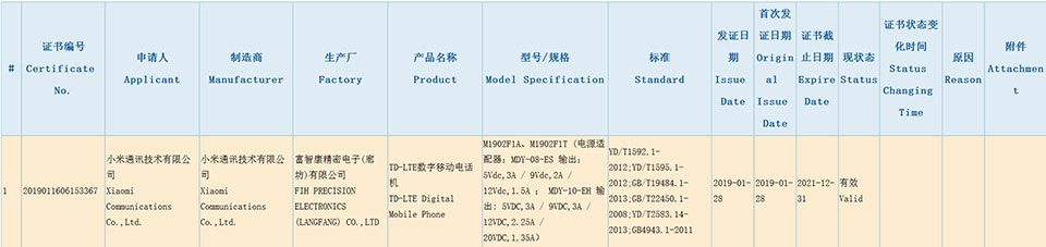 Xiaomi Mi 9 Xiaomi Mi 9