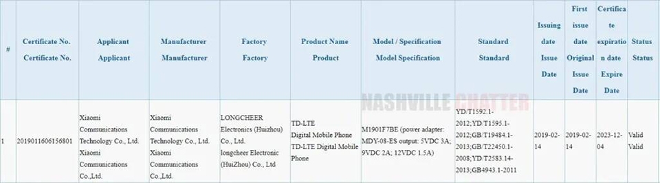 Redmi Note 7 Pro đạt chứng nhận 3C Redmi Note 7 Pro đạt chứng nhận 3C