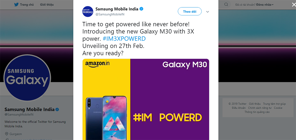 Galaxy M30 ra mắt ngày 27 tháng 2