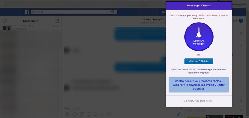 cách xóa tin nhắn Facebook