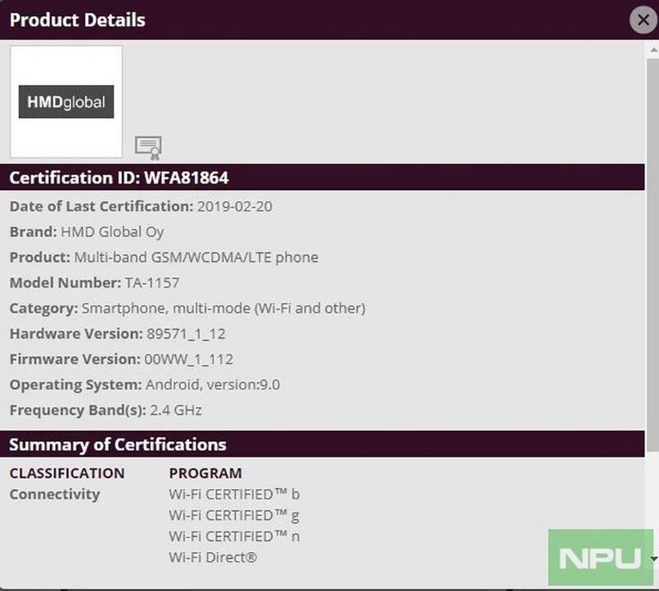 Nokia 3.2 đạt chứng nhận Wifi