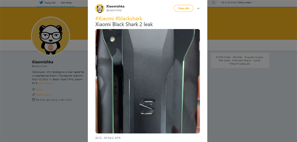 Xiaomi Black Shark 2 lộ ảnh thực tế (ảnh 1)