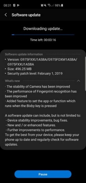 Galaxy S10 Plus update