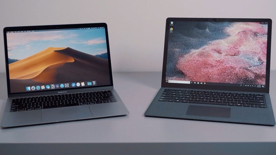 Apple MacBook Air đối đầu Microsoft Surface Laptop 2