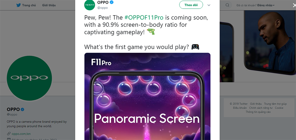 OPPO F11 Pro lộ video teaser
