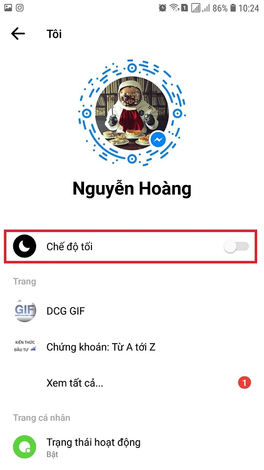 Hướng dẫn kích hoạt chế độ tối - Dark Mode trên FaceBook Messenger 3