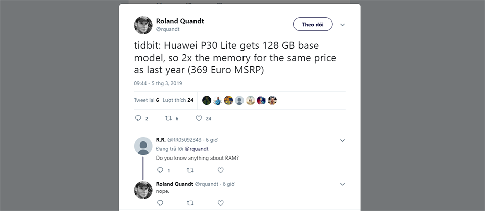 Giá bán và phiên bản cấu hình Huawei P30 Lite