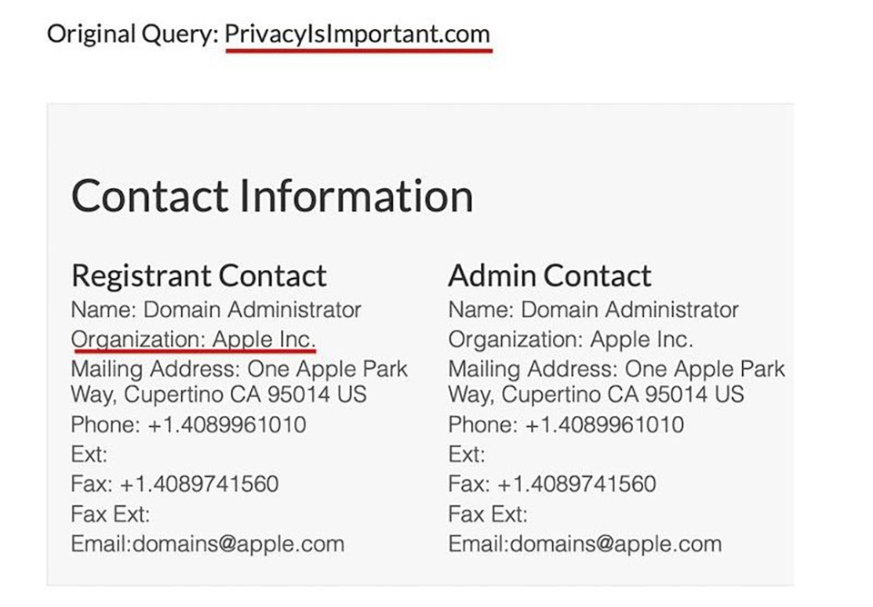 Apple đăng ký tên miền mới Apple đăng ký tên miền mới