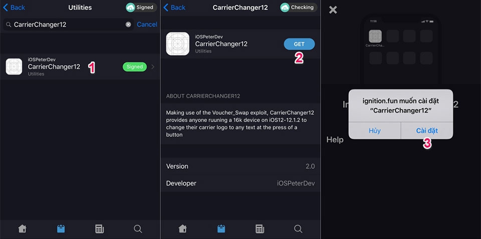 Đổi tên nhà mạng trên iOS 12 - iOS 12.1.2 trên iPhone không cần Jailbreak Đổi tên nhà mạng trên iOS 12 - iOS 12.1.2 trên iPhone không cần Jailbreak