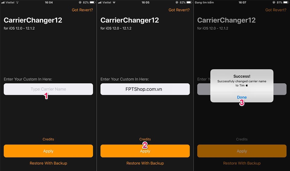 Đổi tên nhà mạng trên iOS 12 - iOS 12.1.2 trên iPhone không cần Jailbreak Đổi tên nhà mạng trên iOS 12 - iOS 12.1.2 trên iPhone không cần Jailbreak