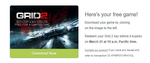 Miễn phí game GRID 2