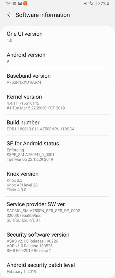Galaxy A7 (2018) được lên đời Android Pie Galaxy A7 (2018) được lên đời Android Pie