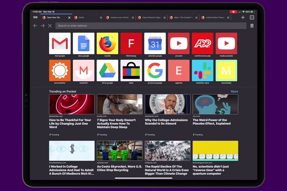 Phiên bản Firefox mới tận dụng tối đa màn hình iPad