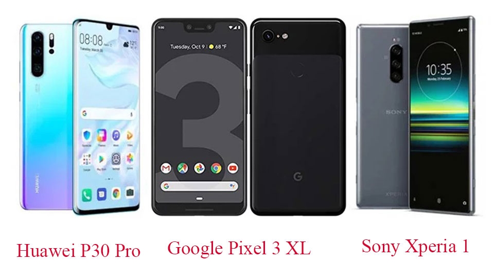 Huawei P30 Pro, Pixel 3 XL vs Xperia 1