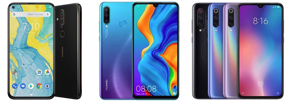 Nokia X71, Huawei P30 Lite, Xiaomi Mi 9 SE