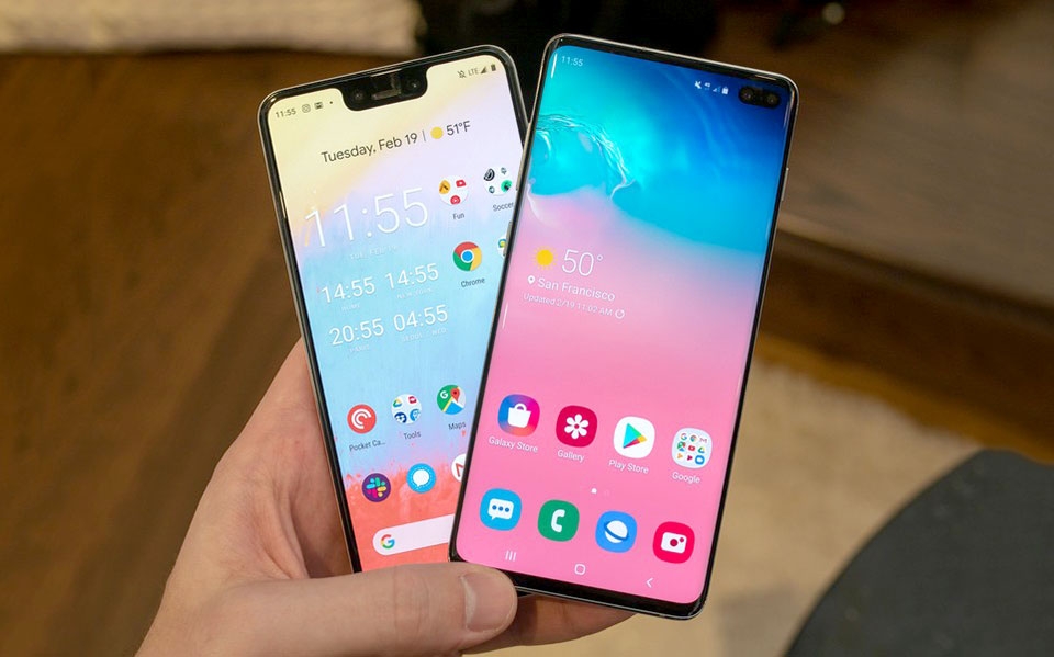 Samsung Galaxy S10 Plus và Pixel 3 XL