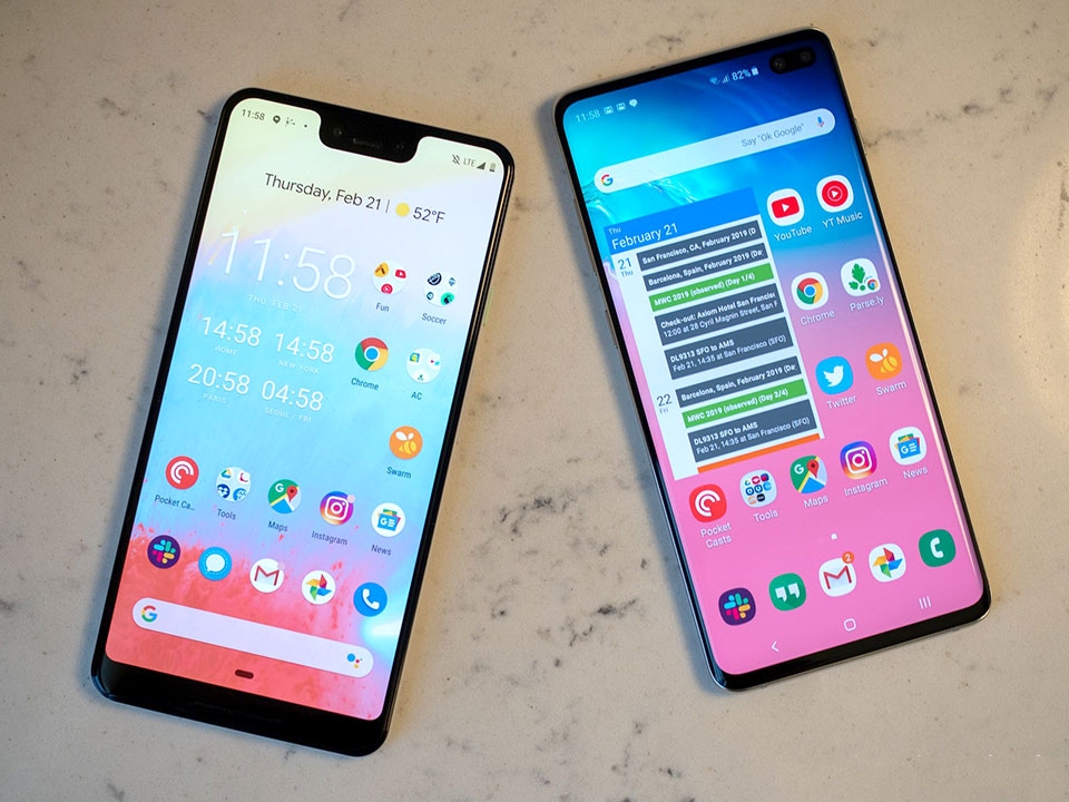 Samsung Galaxy S10 Plus và Pixel 3 XL