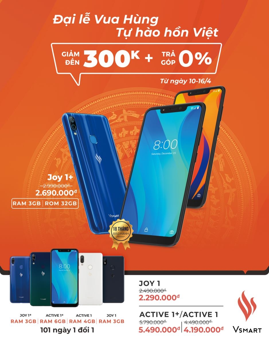 Smartphone Vsmart Smartphone Vsmart đồng loạt giảm mạnh đến 300.000 đồng tại FPT Shop