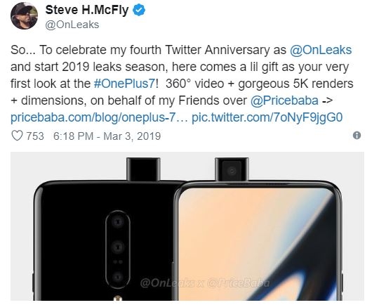 Chân dung OnePlus 7 qua những thông tin rò rỉ 3