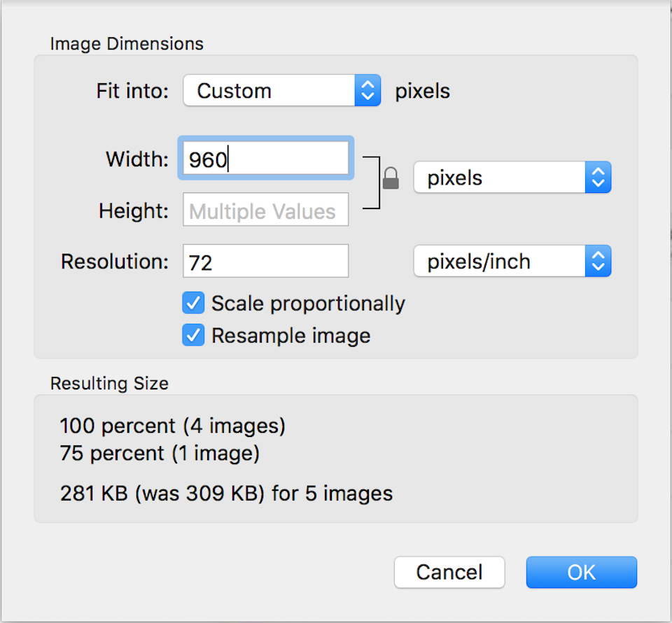Resize ảnh hàng loạt trên Mac