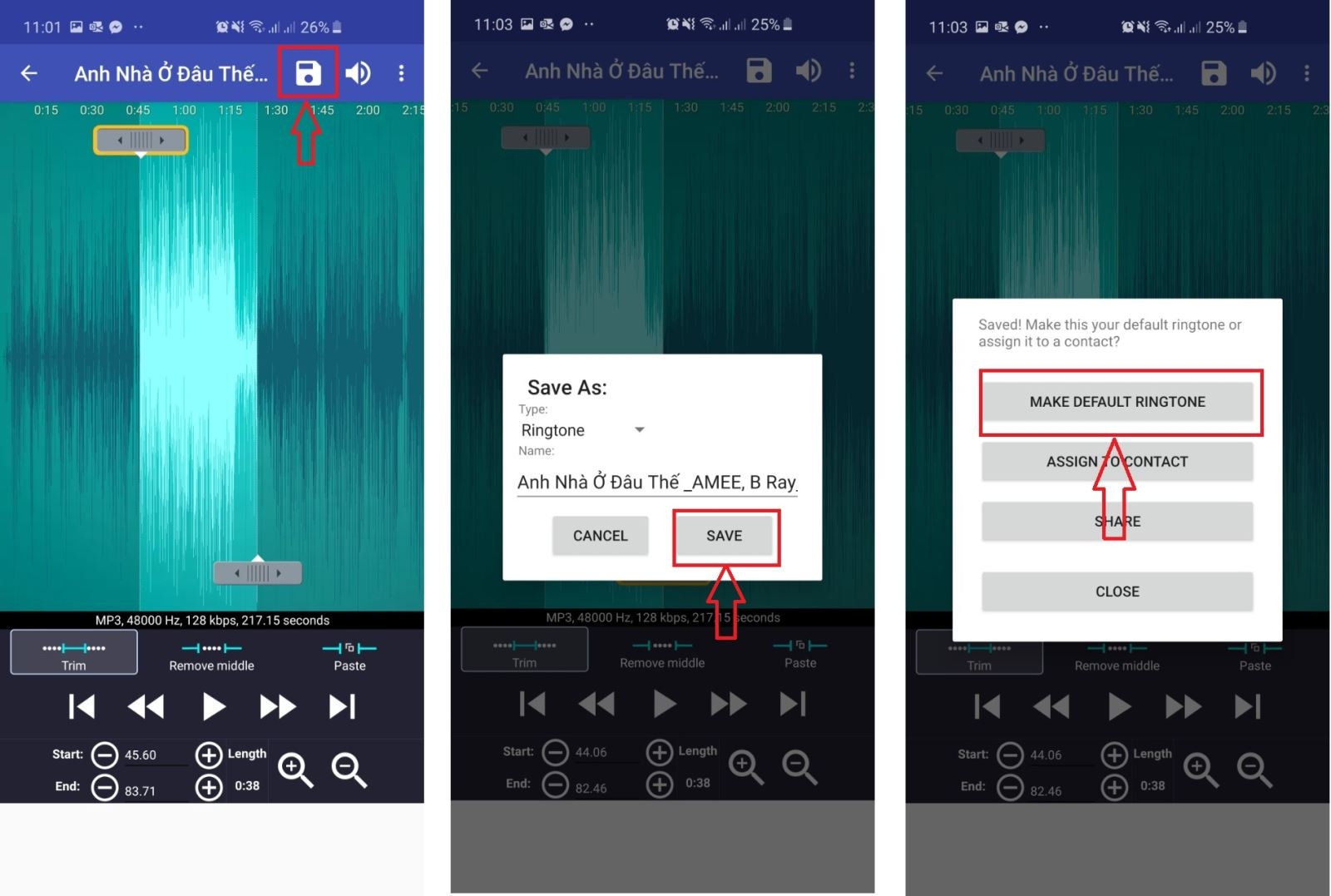đổi nhạc chuông Ringtone Maker