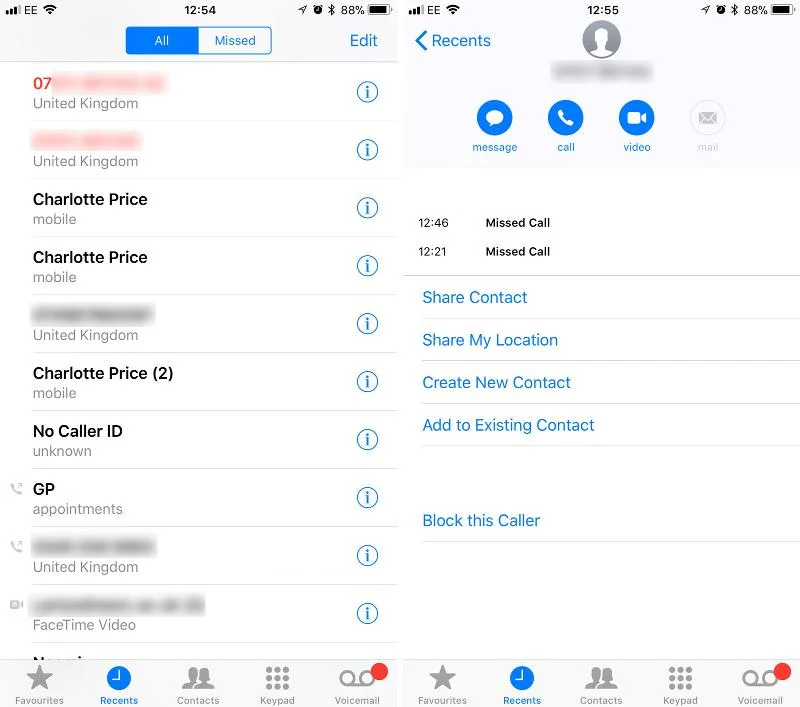 Chặn số điện thoại trên iOS