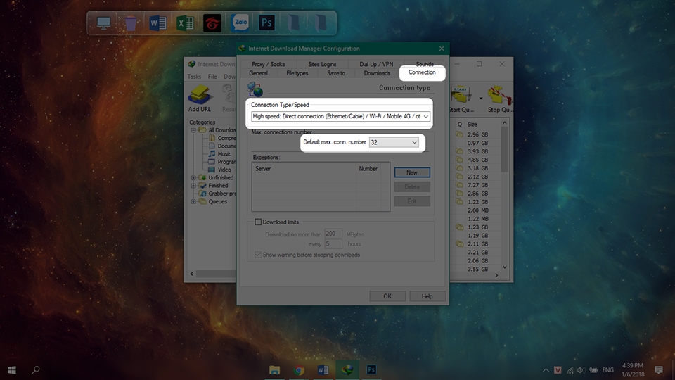 Mẹo download lần lượt và tăng tốc tối đa với Internet Download Manager 2