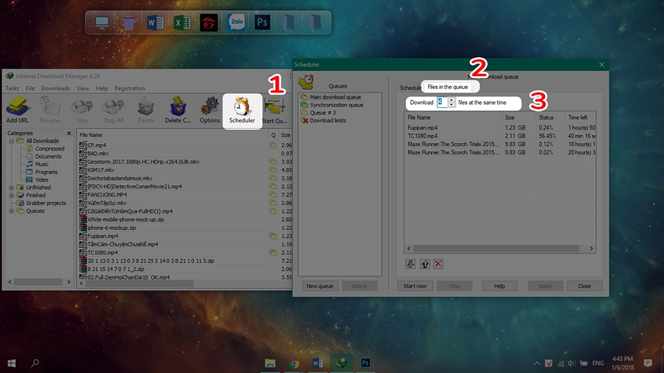 Mẹo download lần lượt và tăng tốc tối đa với Internet Download Manager 3
